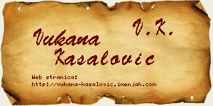Vukana Kasalović vizit kartica